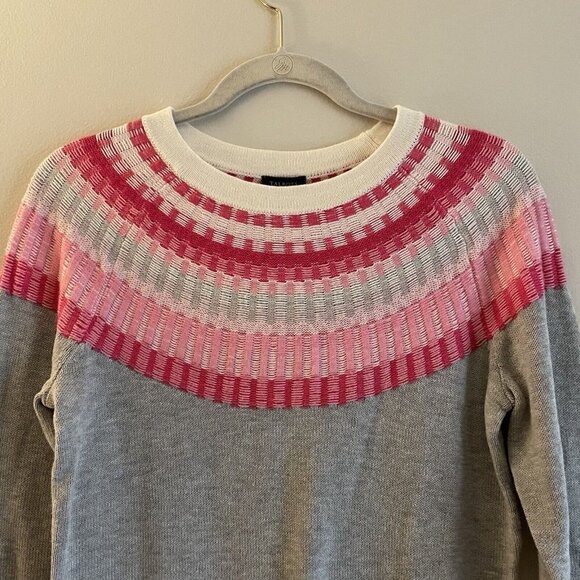Talbots Women XS Fair Isle Long Sleeve Pullover Rib Yoke Crewneck Sweater NWT - Picture 3 of 8